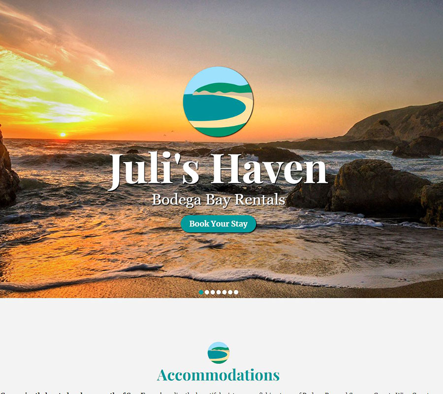 Bodega Bay Rentals Website Image
